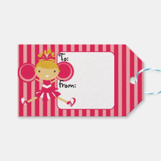 KRW Pink Cheerleader Party Gift Tags