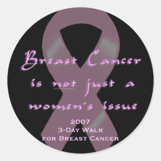 KRW Pink Ribbon 3-Day Walk Men Classic Round Sticker