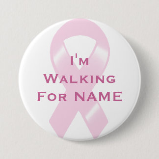 KRW Pink Ribbon Custom Walking 7.5 Cm Round Badge