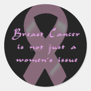 KRW Pink Ribbon Walk Men Black Classic Round Sticker