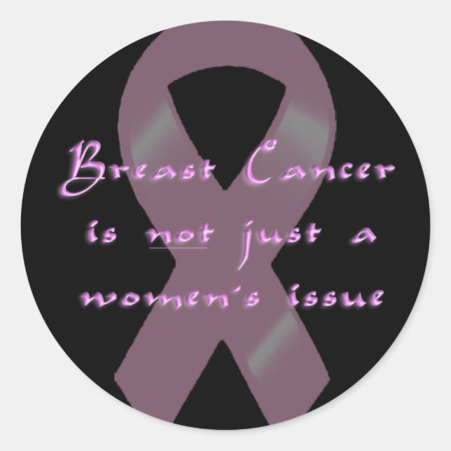 KRW Pink Ribbon Walk Men Black Classic Round Sticker (Front)