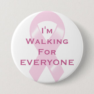 KRW Pink Ribbon Walking For Everyone 7.5 Cm Round Badge