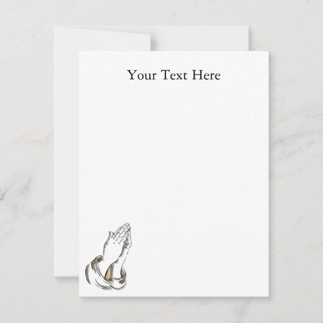 KRW Praying Hands 4.25x5.5 Blue Custom invitation (Front)