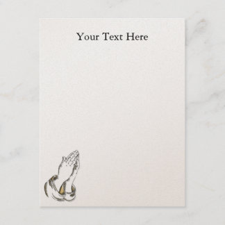 KRW Praying Hands 4.25x5.5 Gold Custom invitation