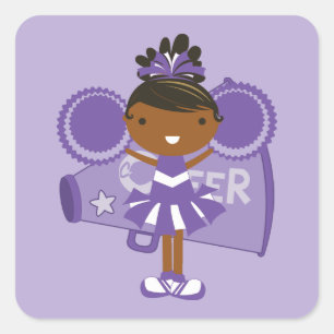 KRW Purple Cheerleader Sticker Favour