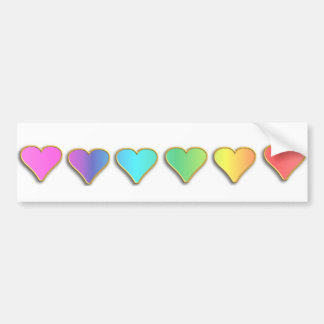 KRW Rainbow Hearts Bumper Sticker