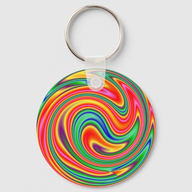 KRW Rainbow Swirl Key Ring (Front)
