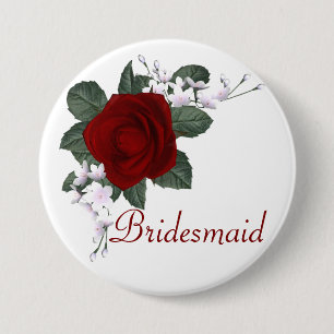 KRW Red Rose Bridesmaid Wedding Pin