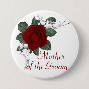 KRW Red Rose Mother of the Groom Wedding Pin