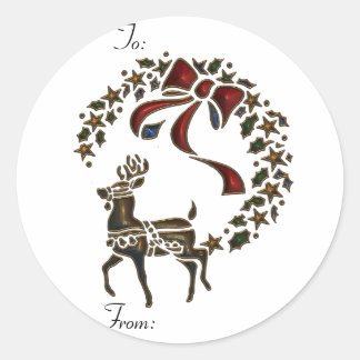 KRW Reindeer Stencil To and From Stick on Tags