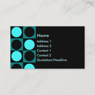 KRW Retro Aqua Squares and Circles Business Card