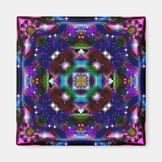 KRW Retro Floral Shimmer Magnet (Front)