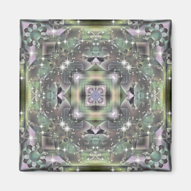 KRW Retro Floral Shimmer Magnet (Front)