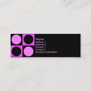 KRW Retro Hot Pink Squares and Circles Mini Business Card