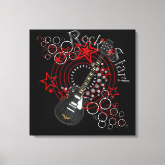 KRW Rock Star Guitar Art Canvas Print