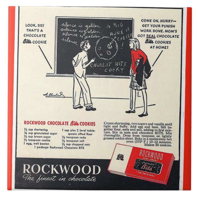 KRW Rockwood Chocolate Co Advertising Ceramic Tile (Front)