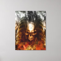 KRW Smouldering Skull Wrapped Canvas Art