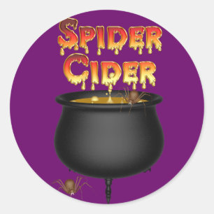 KRW Spider Cider Halloween Classic Round Sticker