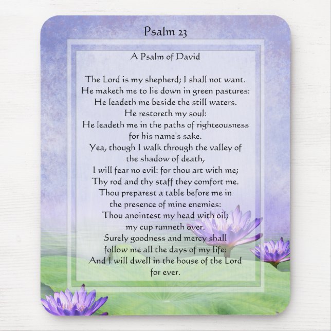 KRW The Lord is My Shepherd Psalm 23 Mousepad (Front)