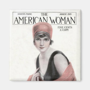 KRW Vintage American Woman 1919 Magazine Magnet