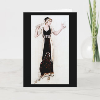 KRW Vintage Bakst 1912 Fashion Print Blank Card