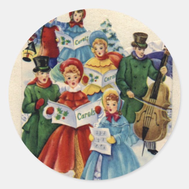KRW Vintage Carolers Holiday Stickers (Front)