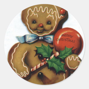KRW Vintage Gingerbread Man Holiday Sticker