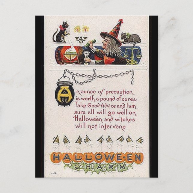 KRW Vintage Halloween Charm Postcard (Front)