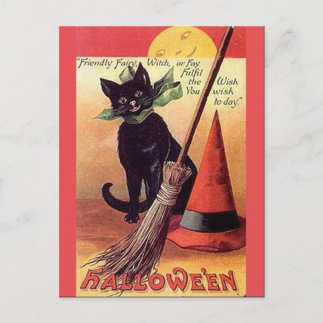 KRW Vintage Halloween Holiday Postcard (Front)