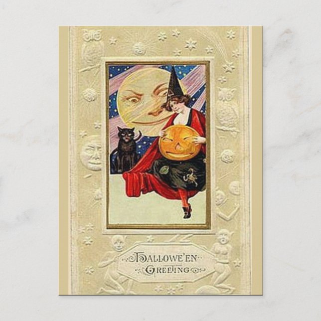 KRW Vintage Halloween Postcard (Front)