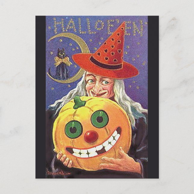 KRW Vintage Halloween Postcard (Front)