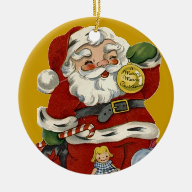 KRW Vintage Santa Claus Christmas Ornament (Front)