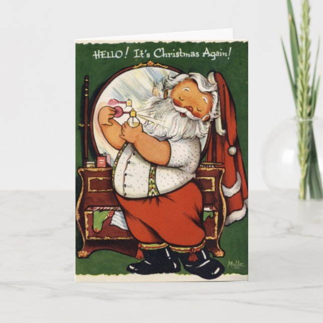 KRW Vintage Santa Prepares Card - Customised (Front)