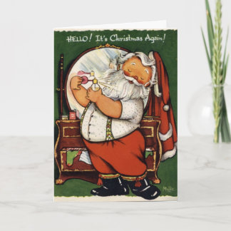 KRW Vintage Santa Prepares Card - Customised