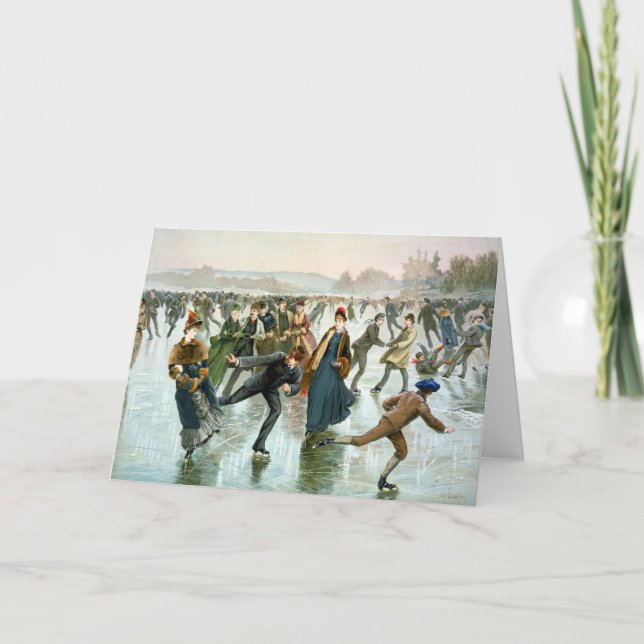KRW Vintage Skating 1885 Holiday Card (Front)