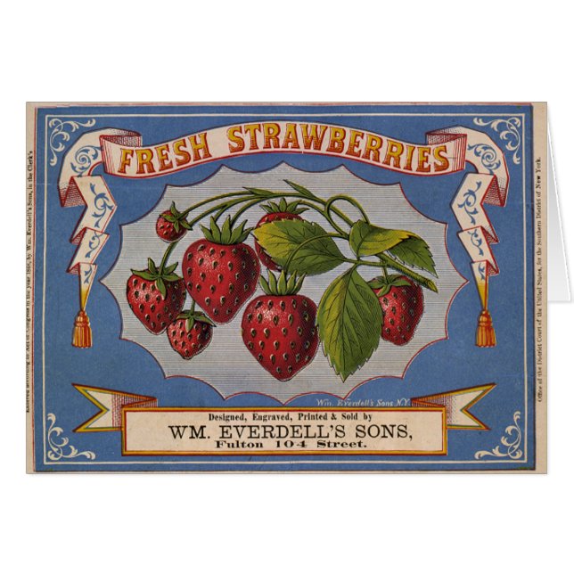 KRW Vintage Strawberries Crate Label (Front Horizontal)