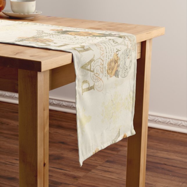 KRW Vintage Style Paris Roses Eiffel Tower Runner (In Situ)