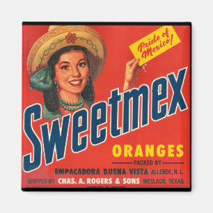 KRW Vintage Sweet-Mex Orange Crate Label Magnet