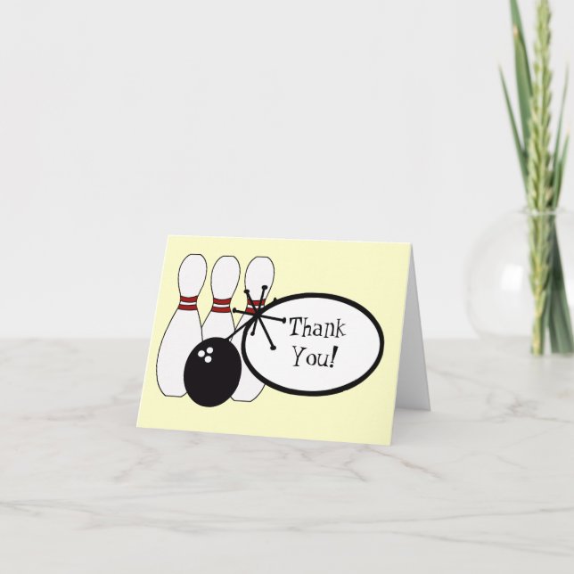 KRW Yellow Bowling Thank You Card (Front)
