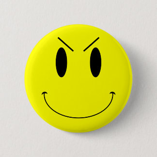 KRW Yellow Evil Face 6 Cm Round Badge