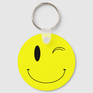 KRW Yellow Winking Face Key Ring