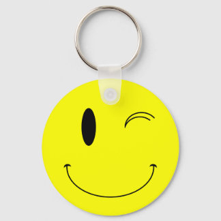 KRW Yellow Winking Face Key Ring