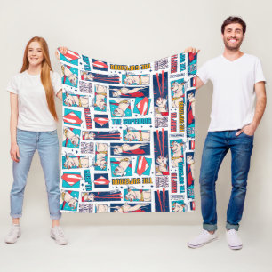 Krypto Comic Panel Pattern Fleece Blanket