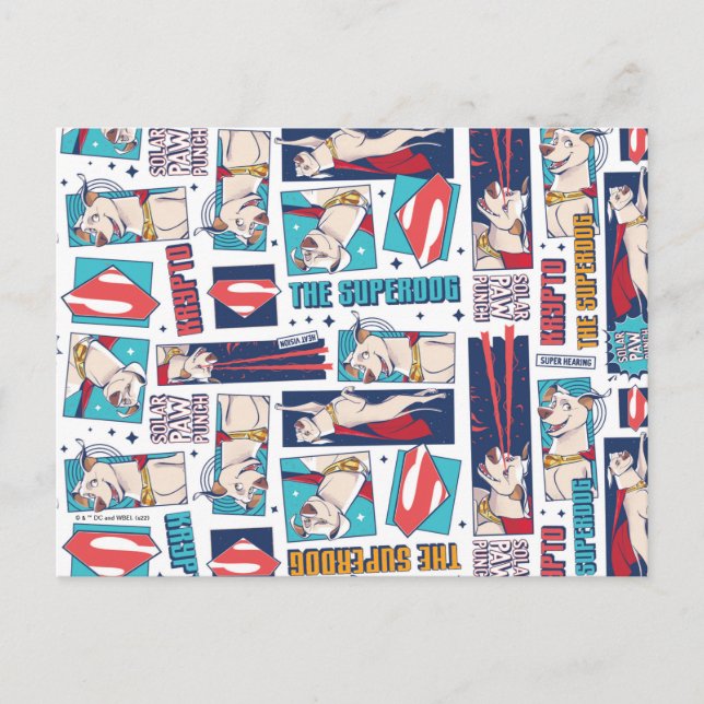 Krypto Comic Panel Pattern Postcard (Front)