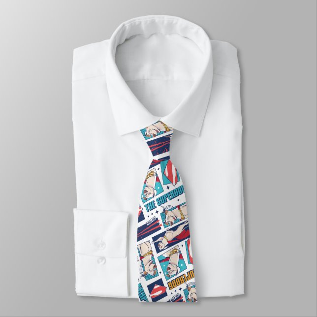 Krypto Comic Panel Pattern Tie (Tied)
