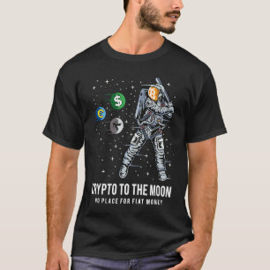 Krypto Moon Astronaut Baseball BTC Crypto Bitcoin T-Shirt