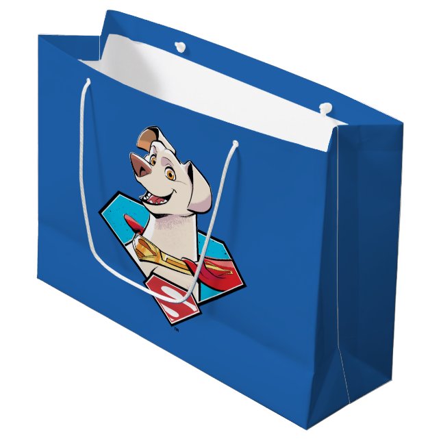 Krypto S-Shield Graphic Large Gift Bag (Front Angled)