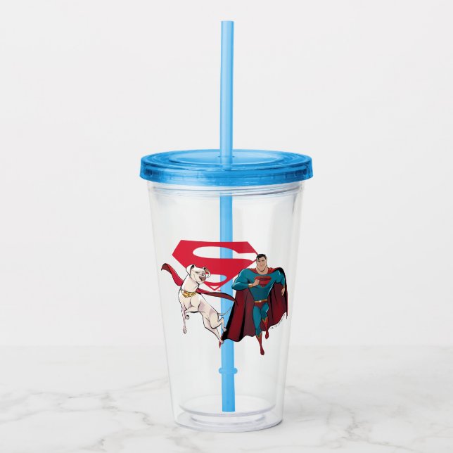 Krypto & Superman Acrylic Tumbler (Front)