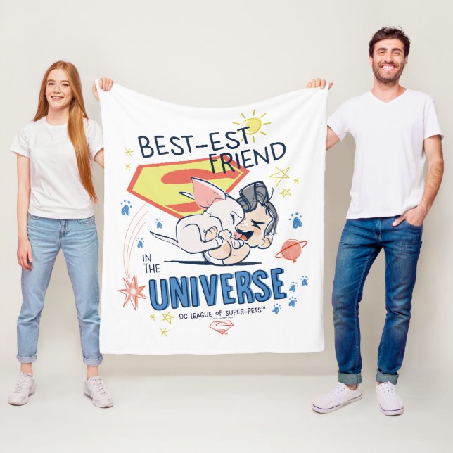 Krypto & Superman: Best-est Friend in the Universe Fleece Blanket (In Situ)