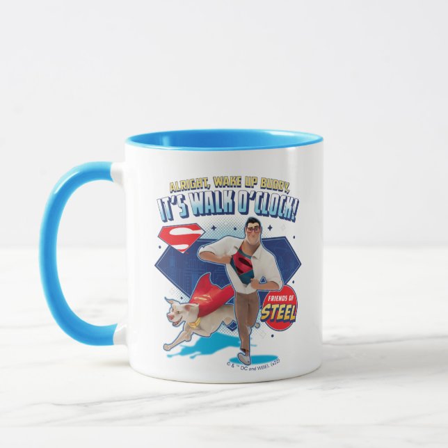 Krypto & Superman - It's Walk O'Clock! Mug (Left)